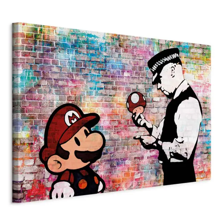 Tableau Toile Pop Art "L'homme Et La Pomme" - Dimensions 100x140cm, Impression Haute Qualité, Cadre Inclus