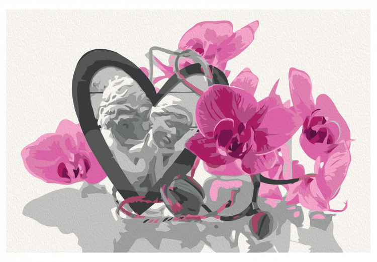 Tableau à peindre soi-même Anges (coeur et orchidée rose) 107510 additionalImage 7