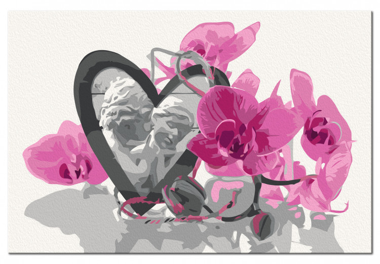 Tableau à peindre soi-même Anges (coeur et orchidée rose) 107510 additionalImage 6