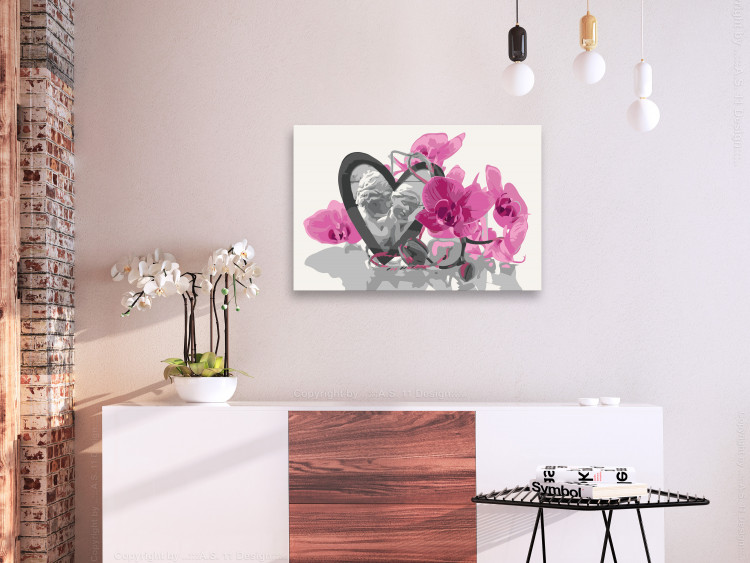 Tableau à peindre soi-même Anges (coeur et orchidée rose) 107510 additionalImage 2