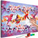Tableau à peindre soi-même Chirping - Colorful Hummingbirds and Purple Flowering Twigs 144610 additionalThumb 4