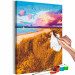 Tableau peinture par numéros Golden Grasses - Ionian Sea Beach, Pink Clouds and a Sailboat 144530 additionalThumb 3
