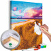 Tableau peinture par numéros Golden Grasses - Ionian Sea Beach, Pink Clouds and a Sailboat 144530