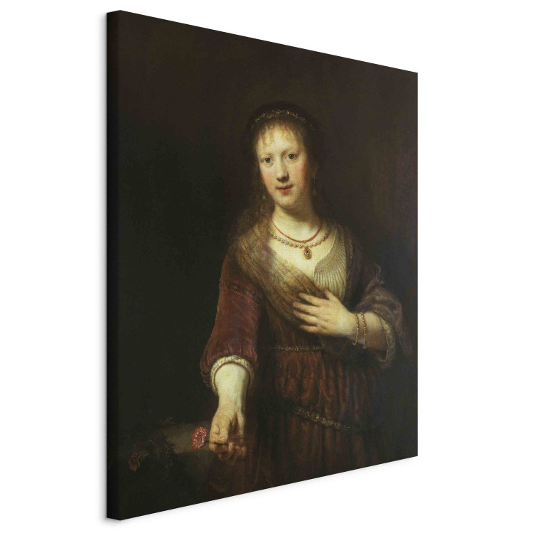 Tableau mural Saskia with a red flower 157530 additionalImage 2