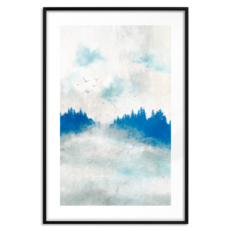 Affiche Blue Forest - Delicate, Hazy Landscape in Blue Tones 145760 additionalImage 23