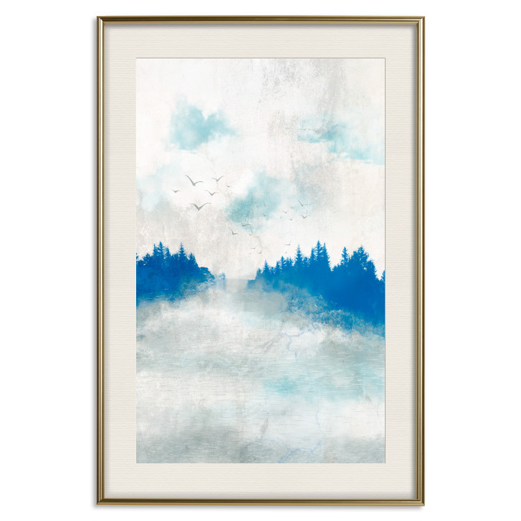 Affiche Blue Forest - Delicate, Hazy Landscape in Blue Tones 145760 additionalImage 27