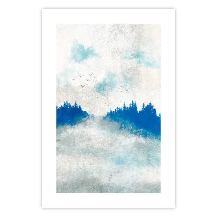 Affiche Blue Forest - Delicate, Hazy Landscape in Blue Tones 145760 additionalImage 26