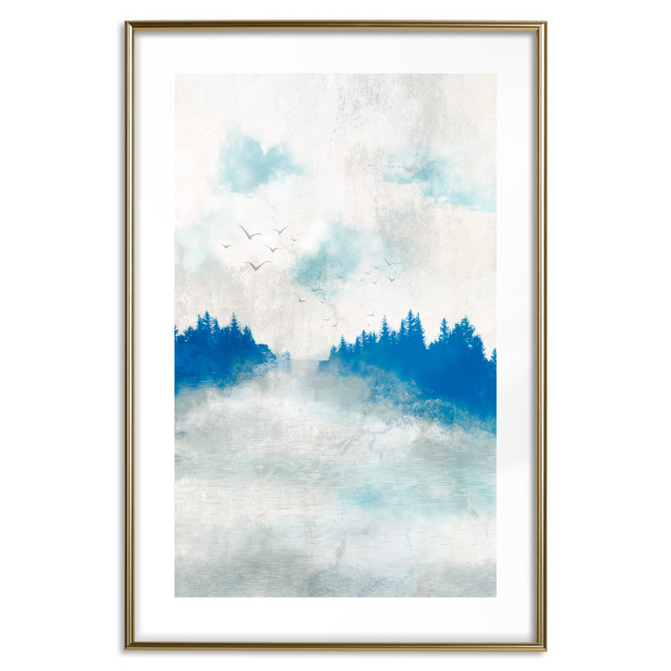 Affiche Blue Forest - Delicate, Hazy Landscape in Blue Tones 145760 additionalImage 24