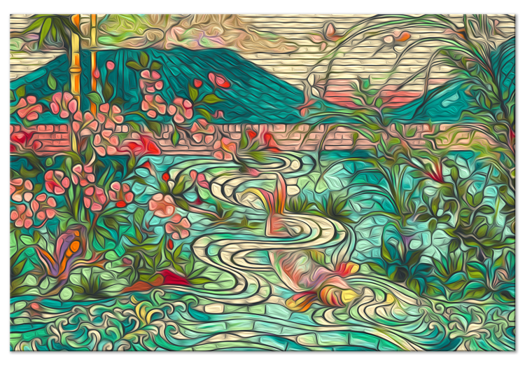 Numéro d'art Freshness - Japanese-Style Mosaic With Fish in a Pond 148460 additionalImage 5