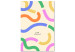 Tableau Colorful Abstract Shapes - Pastel Waves on a Beige Background 149901