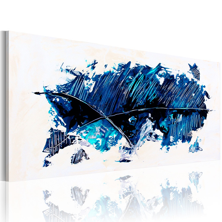 Tableau décoratif Dans les bleus (1 pièce) - Abstraction avec motifs sur fond blanc 46781 additionalImage 2
