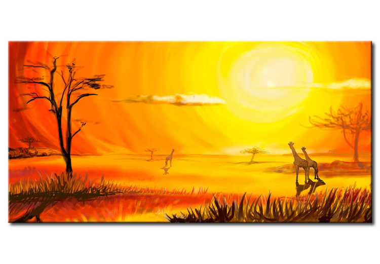 Tableau moderne Afrique ensoleillée - un paysage africain baigné de soleil 49481
