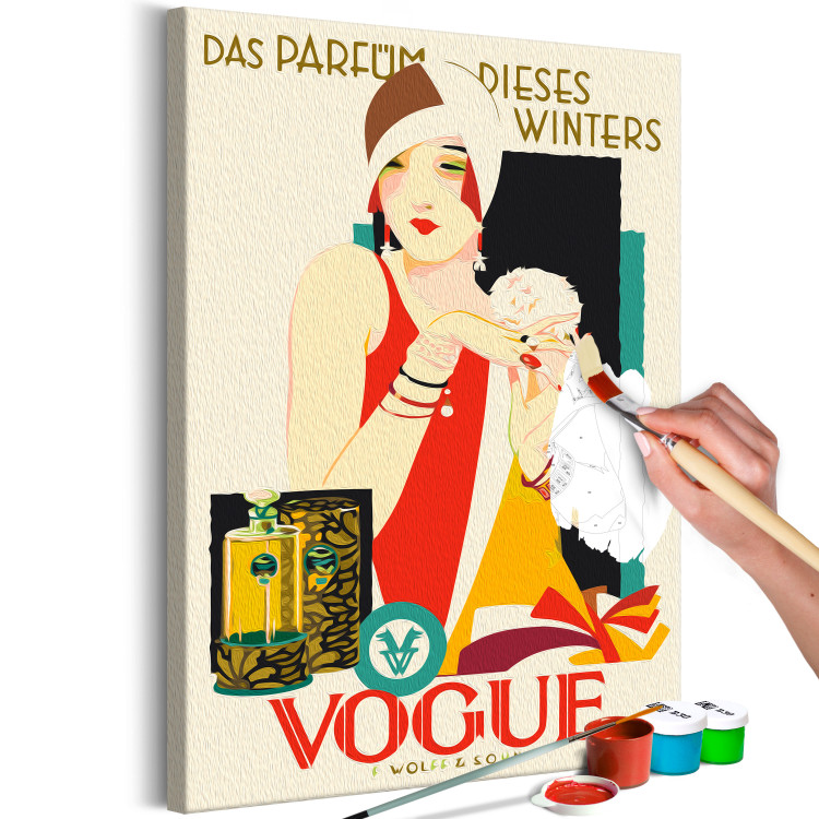 Kit de peinture par numéros Elegant Woman - Colorful Art Deco Perfume Advertisement 144091 additionalImage 7
