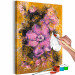 Peinture par numéros pour adultes Violet Flower - Blooming Plant, a Bud on a Golden Brown Background 146191 additionalThumb 7