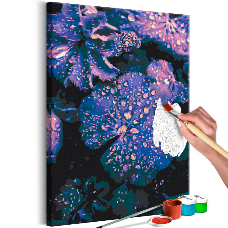 Peinture par numéros pour adultes Lavender Atmosphere - Large Purple Leaves and Water Drops 146212 additionalImage 7