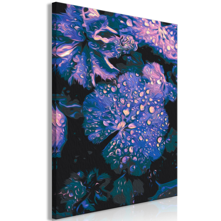 Peinture par numéros pour adultes Lavender Atmosphere - Large Purple Leaves and Water Drops 146212 additionalImage 4
