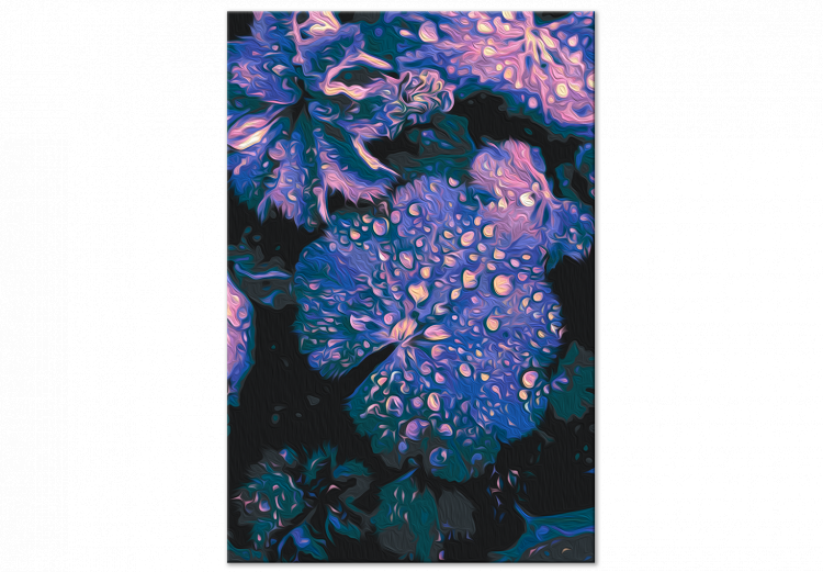 Peinture par numéros pour adultes Lavender Atmosphere - Large Purple Leaves and Water Drops 146212 additionalImage 5