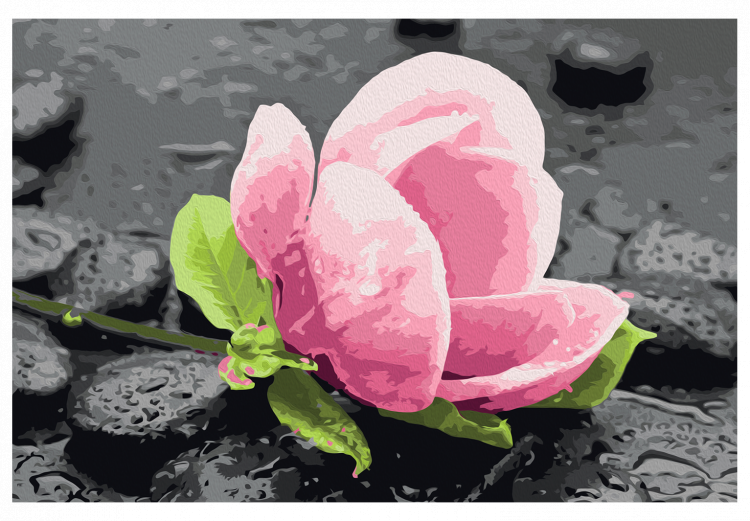 Peinture par numéros Pink Flower and Stones 107522 additionalImage 7