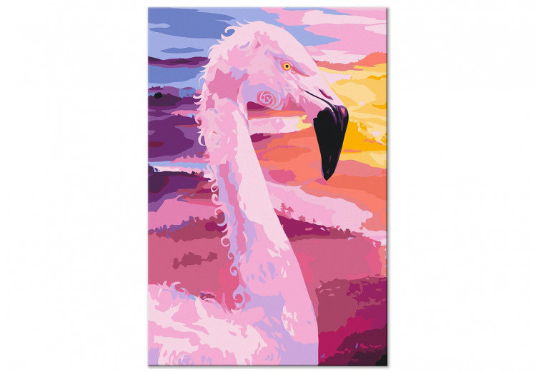 Peinture par numéros pour adultes Candy Flamingo - Pink Bird on a Colorful Expressive Background 144622 additionalImage 5