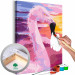 Peinture par numéros pour adultes Candy Flamingo - Pink Bird on a Colorful Expressive Background 144622