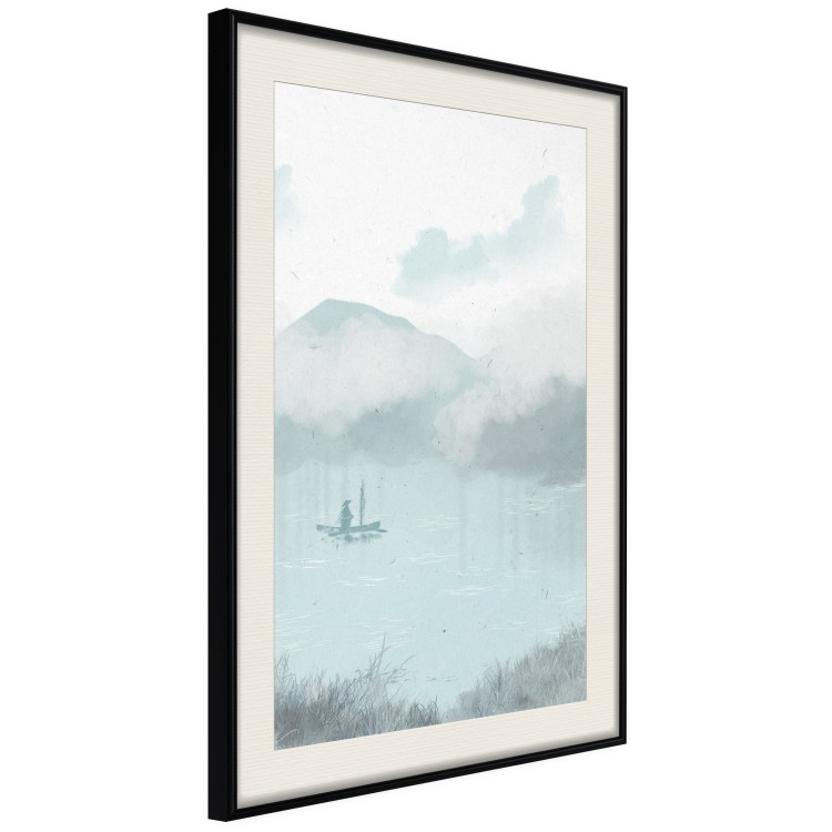 Affiche déco Fishing in the Morning - Small Boat Against the Background of Misty Mountains 146132 additionalImage 13