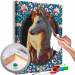 Numéro d'art adulte Magic Animal - Portrait of a Beige Horse among Colorful Flowers 146532