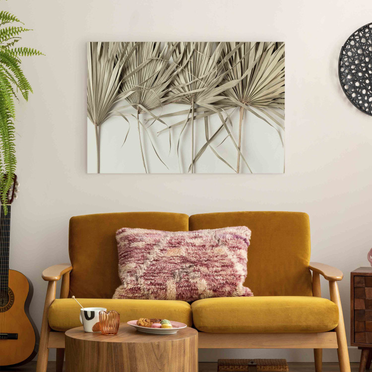 Tableau XXL Boho palm - composition with dried palm leaves on a light background [Large Format] 151242 additionalImage 4
