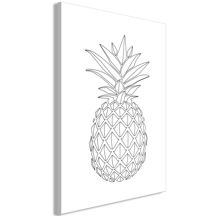 Impression sur toile Contours noirs d ananas dessin minimaliste