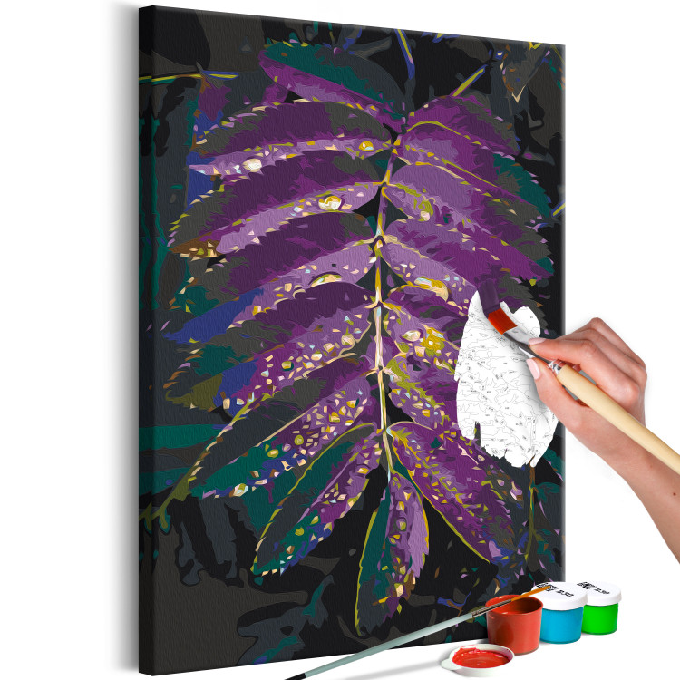 Numéro d'art Jungle Vegetation - Large Purple Leaf With Raindrops 146203 additionalImage 6