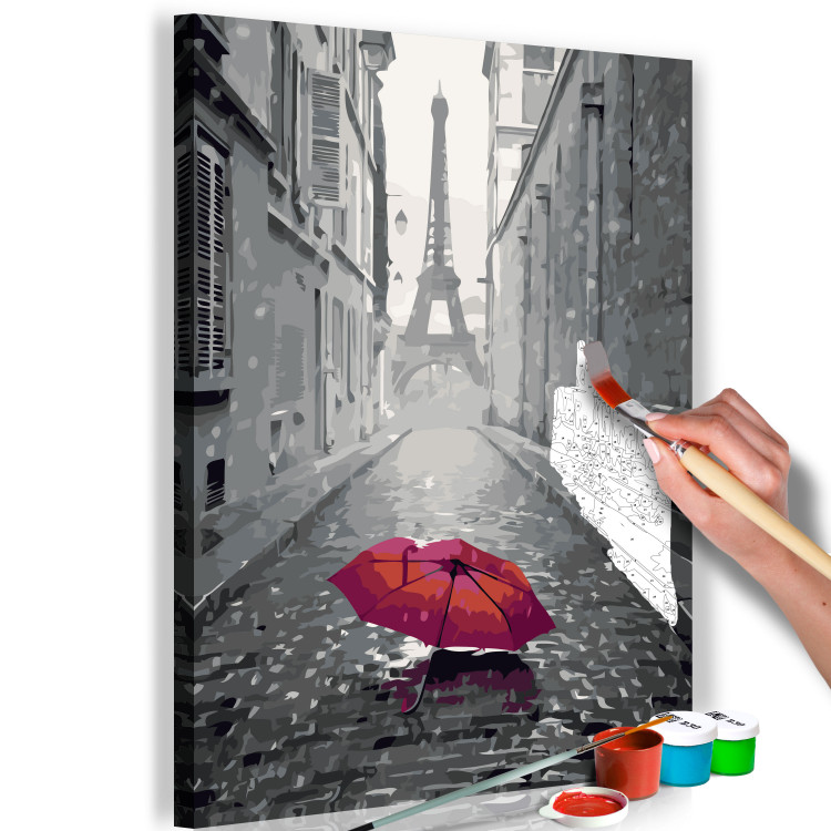 Tableau peinture par numéros Paris (Parapluie rouge) 107333 additionalImage 3