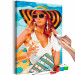 Tableau peinture par numéros Martini on the Beach - Woman in a Hat and Sunglasses 144133 additionalThumb 3