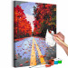 Peinture par numéros Autumn Road - Alley with Trees with Red Leaves 146533 additionalThumb 7
