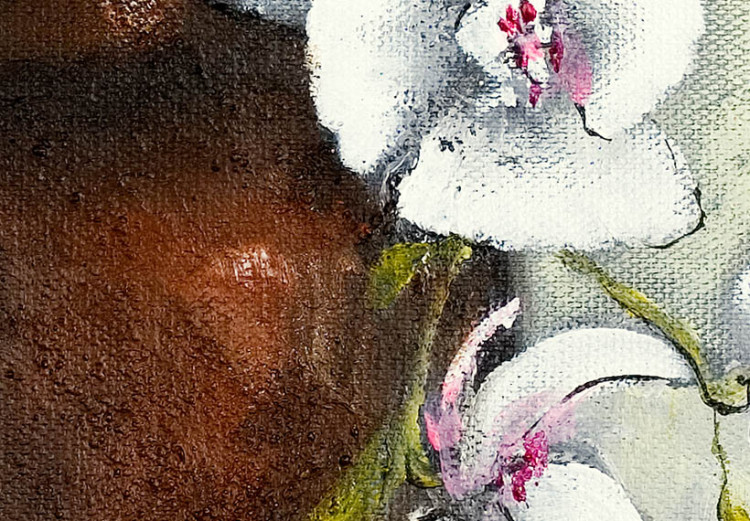 Tableau mural Orchidée élégante (1 pièce) - Abstraction florale sur fond beige 48633 additionalImage 3