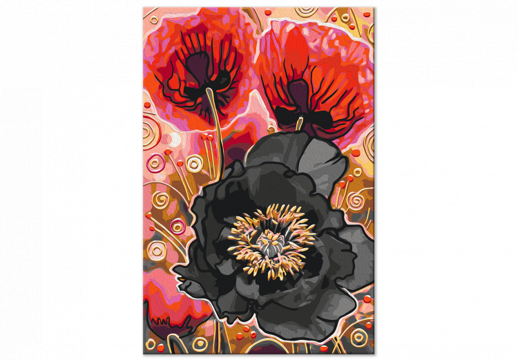 Numéro d'art Blooming Poppies - Three Flowers and Black, Red and Gold Accessories 144143 additionalImage 3