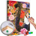Peinture par numéros pour adultes Colorful Kilim - Black Swan in Gold on Flowers Background 145153