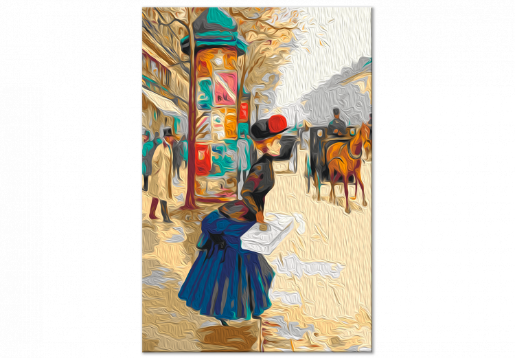 Kit de peinture par numéros Autumn Street - Elegant Woman With a Package Waiting for a Carriage 148453 additionalImage 5