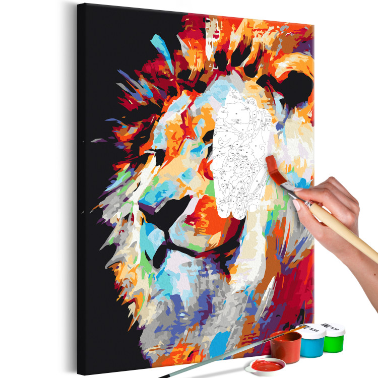 Peinture par numéros Portrait of a Colourful Lion 127973 additionalImage 3