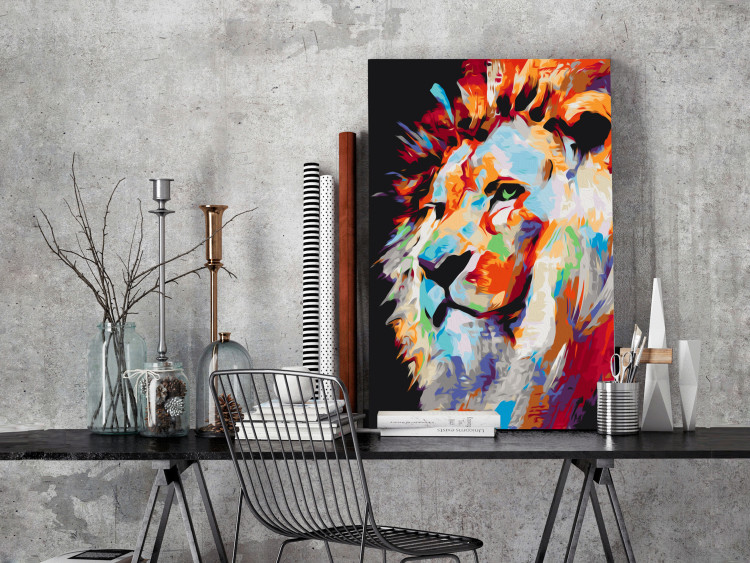 Peinture par numéros Portrait of a Colourful Lion 127973 additionalImage 2