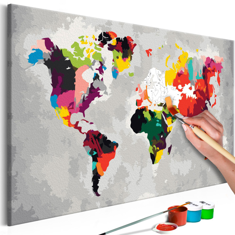 Kit de peinture par numéros Carte du monde (couleurs criardes) 107483 additionalImage 3