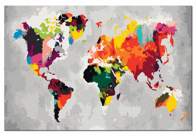 Kit de peinture par numéros Carte du monde (couleurs criardes) 107483 additionalImage 6