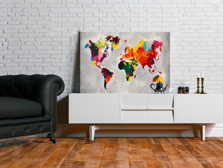 Kit de peinture par numéros Carte du monde (couleurs criardes) 107483 additionalImage 2
