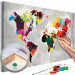 Kit de peinture par numéros Carte du monde (couleurs criardes) 107483