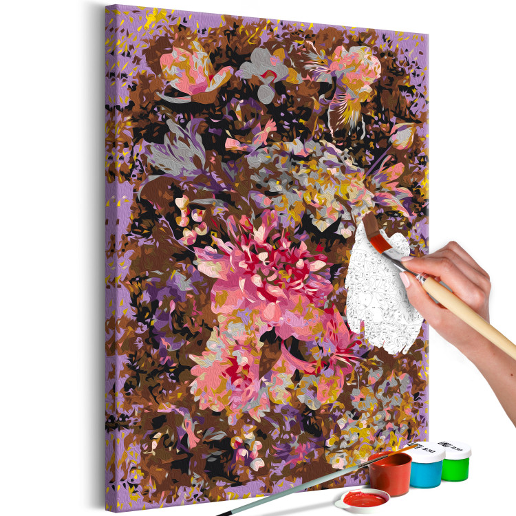 Kit de peinture par numéros Dry Flowers - A Stately Bouquet in Shades of Pink and Brown, Purple Background 146193 additionalImage 6