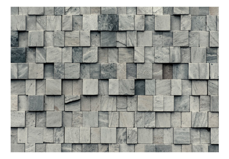 Papier peint moderne Blocs de pierre - un papier peint texturé avec des blocs de pierre uniformes  64504 additionalImage 1