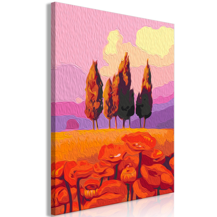 Tableau peinture par numéros Dreamland - Field Full of Poppies against a Purple Sky 147334 additionalImage 5