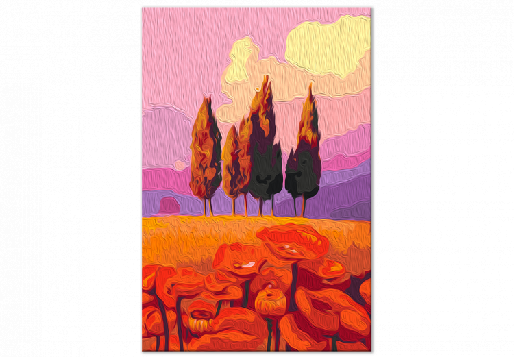 Tableau peinture par numéros Dreamland - Field Full of Poppies against a Purple Sky 147334 additionalImage 7