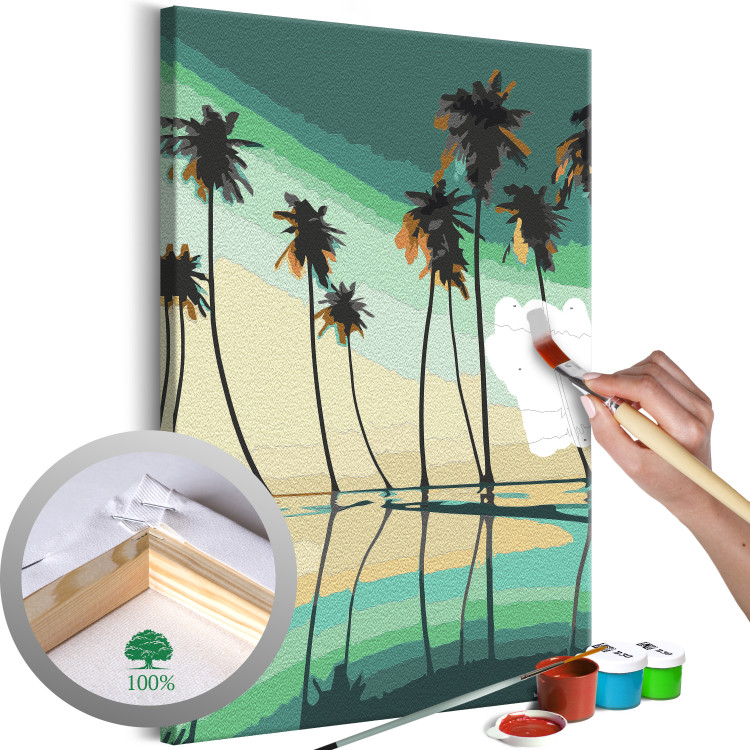 Tableau à peindre soi-même Turquoise Palm Trees 134844