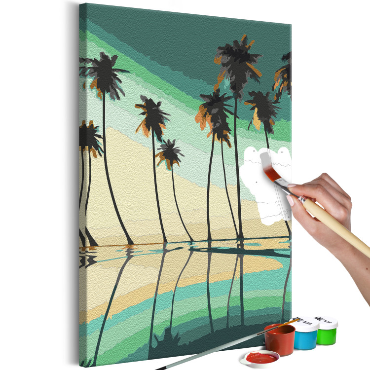 Tableau à peindre soi-même Turquoise Palm Trees 134844 additionalImage 3