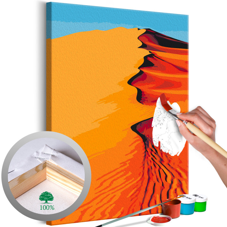 Kit de peinture par numéros Hot Sands - Orange Dunes on the Blue Sky Background 145154
