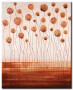 Tableau tendance Roses dorées (1 pièce) - Composition abstraite avec motif floral 47005